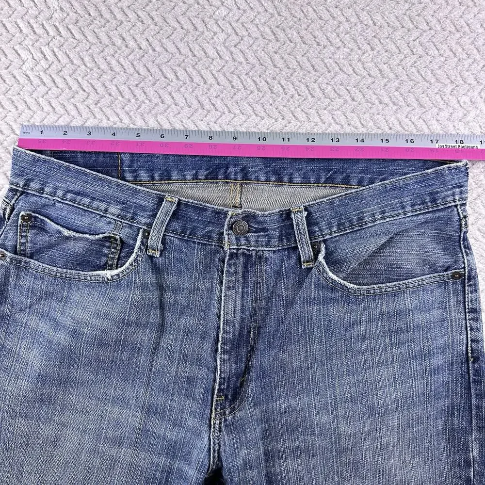 Levis 559 Jeans Men's 36x30 Blue Denim‎ Whiskered Relaxed Straight 100% Cotton